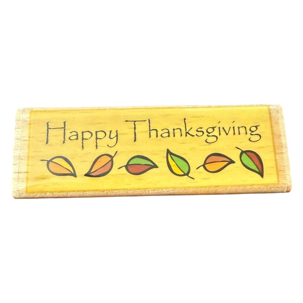 Studio G Happy Thanksgiving Leaves Rubber Stamp NEW